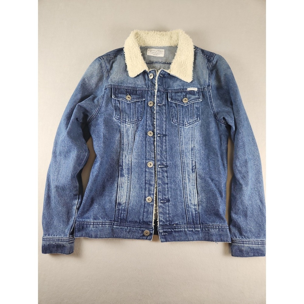 Liquor N Poker Denim Jacket Womans Sz Med/large